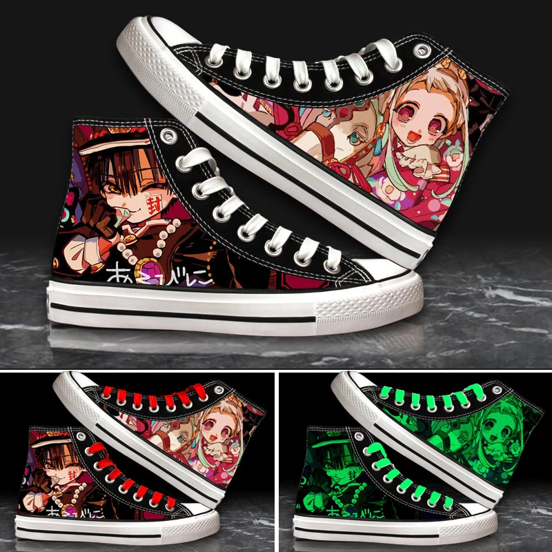 Canvas Sneaker High - Anime toalete-bound hanako-kun 3d luzes da