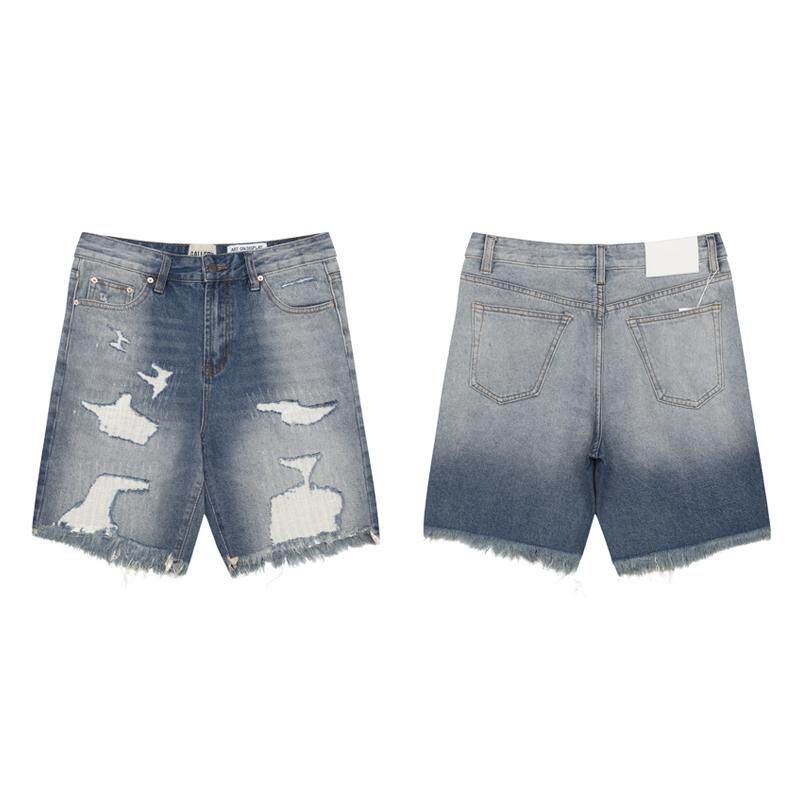 Men'S Shoes With Jeans - Shorts Jeans Rasgados com Patches e