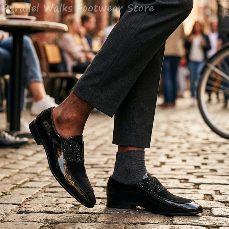 Men'S Shoes Smart - Sapatos masculinos pretos de camurça sintética