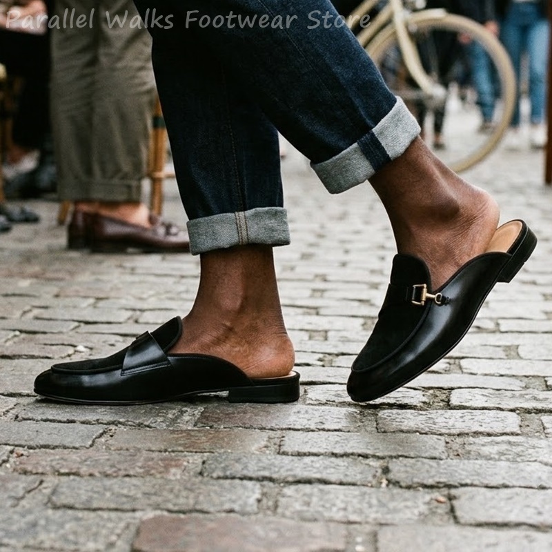 Men'S Shoes Smart - Mules Masculinos Smart Casual de Camurça