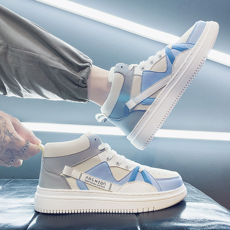 Canvas Sneaker High - Sola grossa masculina branco alta superior