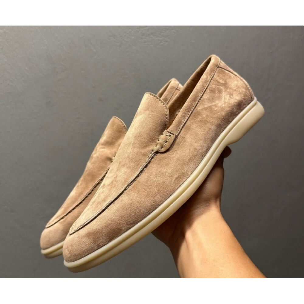 Men'S Shoes Smart - Mocassins Casuais de Camurça Bege Luxuosos