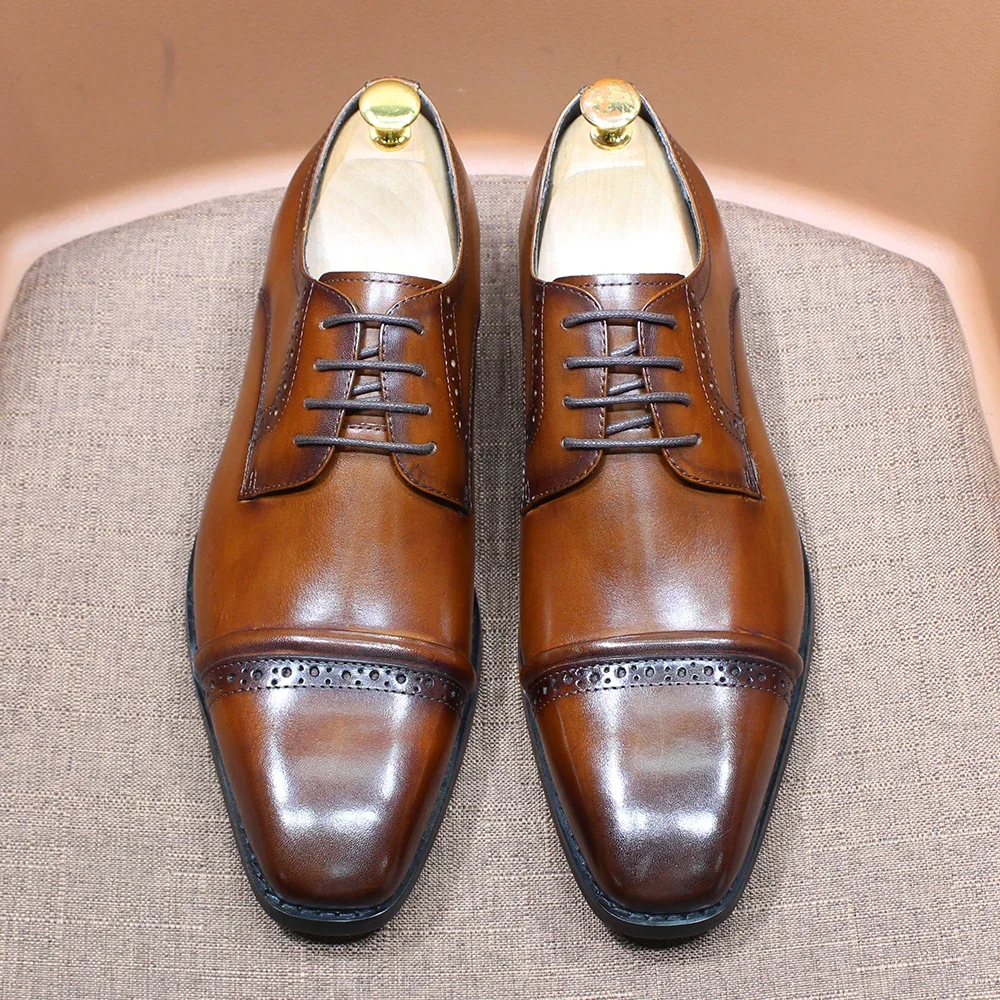 Robusto boné-toe oxfords couro - Men'S Shoes Smart avaliação e preço