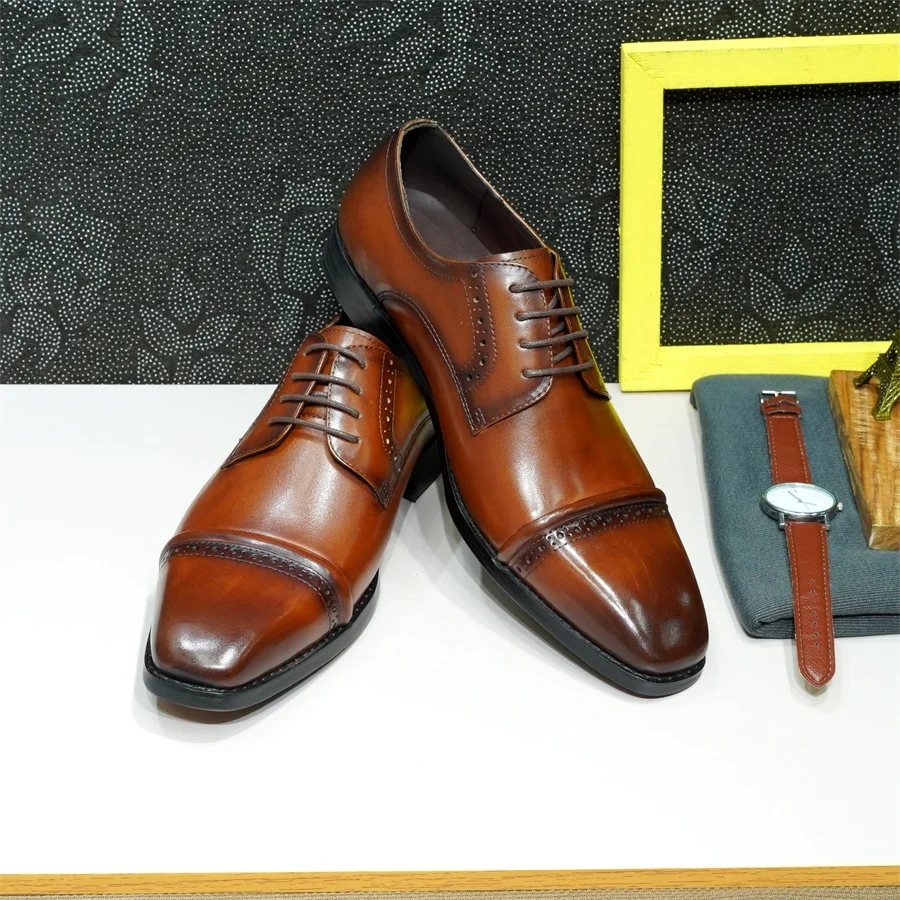 Robusto boné-toe oxfords couro - Men'S Shoes Smart avaliação e preço