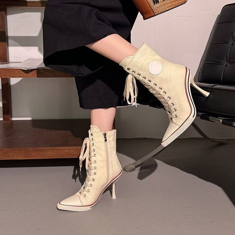 Tênis Feminino Y2K de Grife co - Canvas Sneaker High avaliação e preço