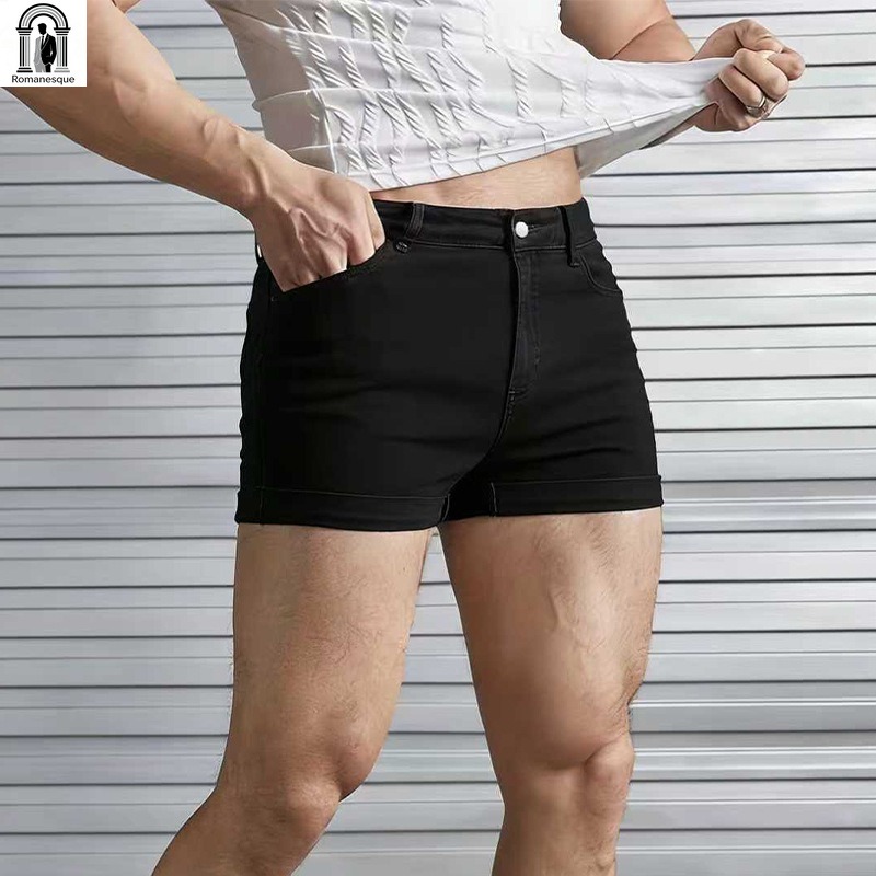 Shorts de Denim Branco Slim Fi - Men'S Shoes With Jeans avaliação e preço