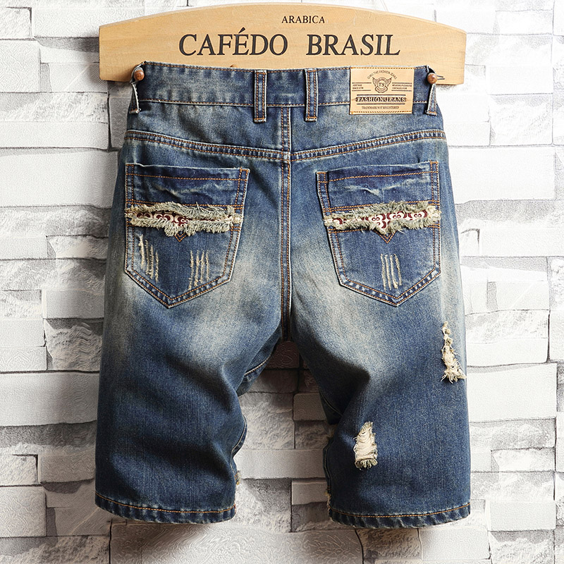 Shorts de Denim Rasgado Estilo - Men'S Shoes With Jeans avaliação e preço