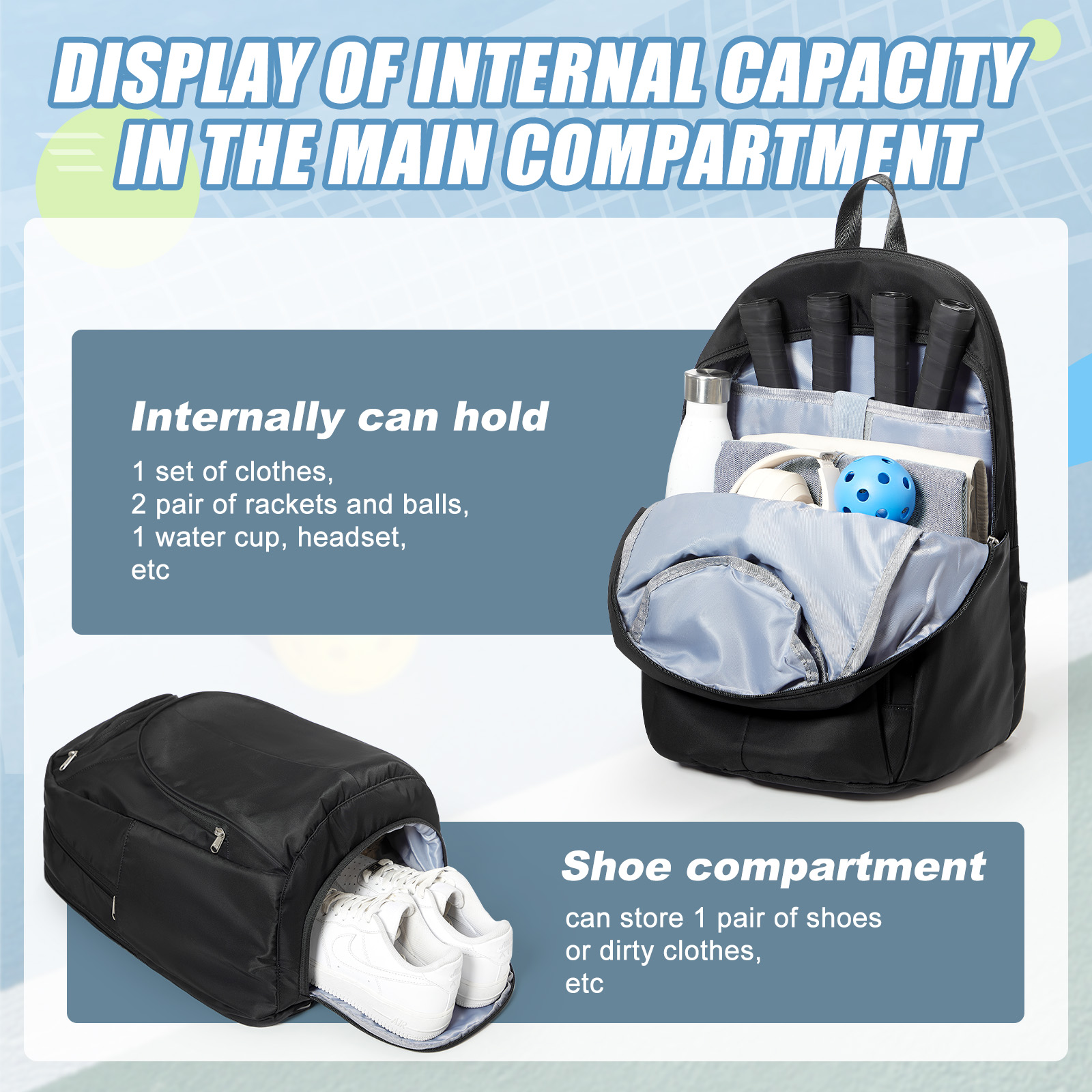 Mochila de Tênis para 2 Raquet - Men'S Shoes To Women'S avaliação e preço