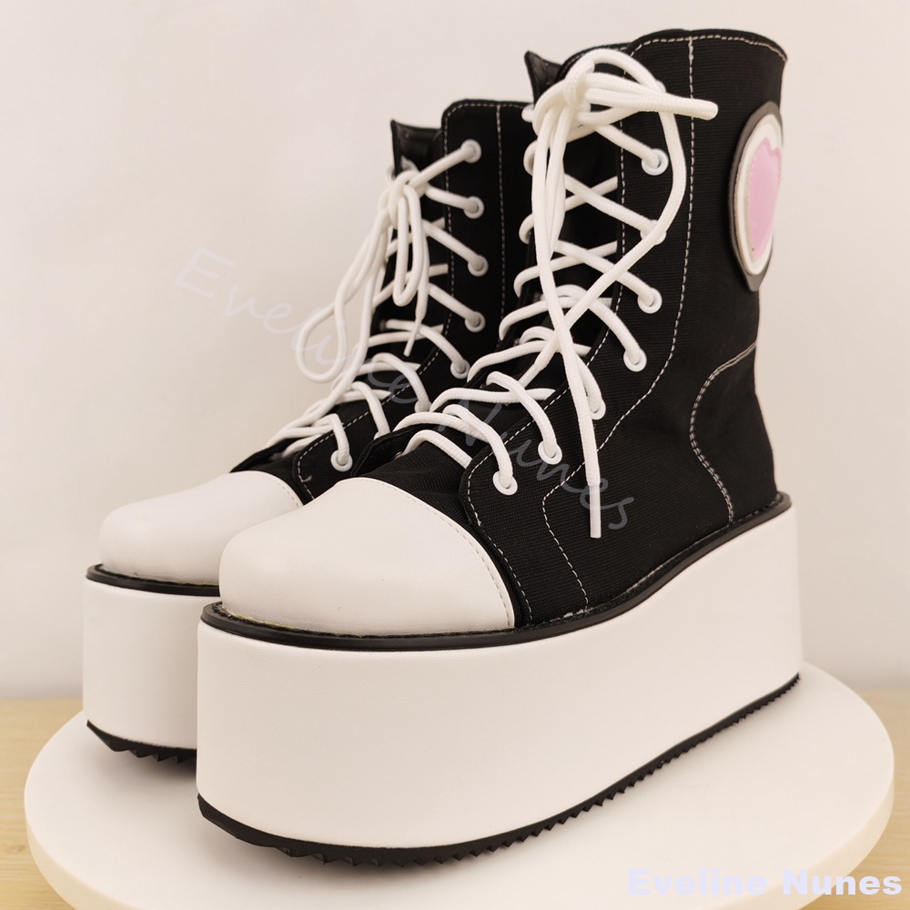 Sapatos de lona de sola grossa - Canvas Sneaker High avaliação e preço