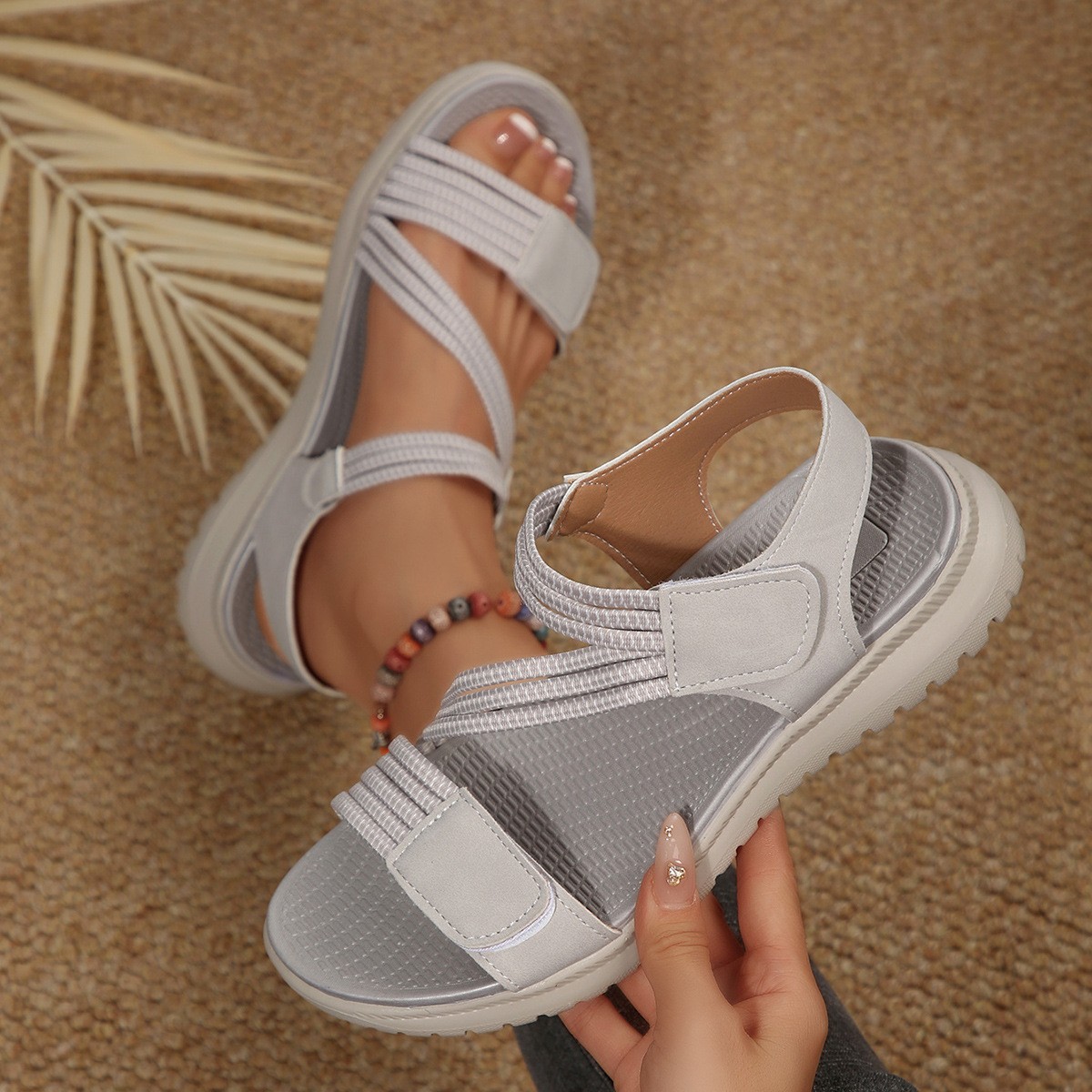 Novas Sandálias de Verão Femin - Velcro Strap Sandal avaliação e preço