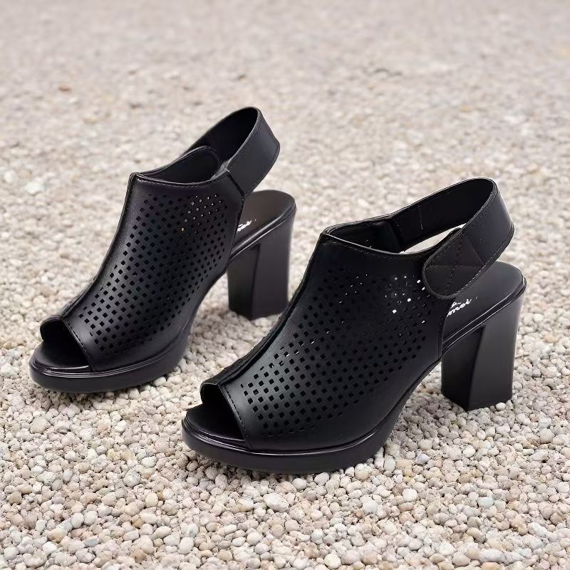 Sandálias Femininas de Salto A - Velcro Strap Sandal avaliação e preço