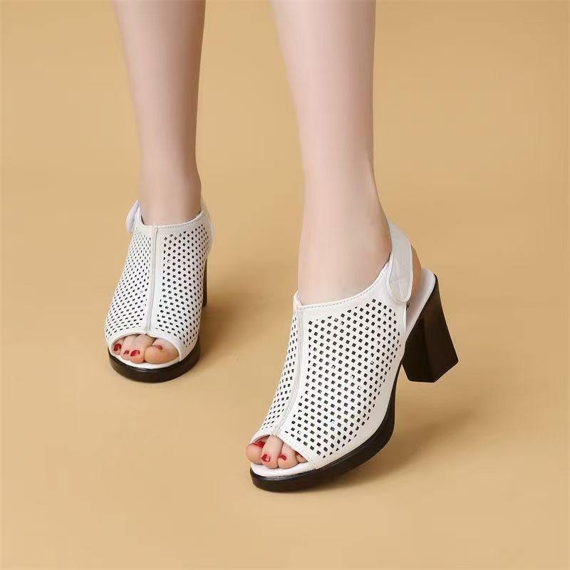 Sandálias Femininas de Salto A - Velcro Strap Sandal avaliação e preço