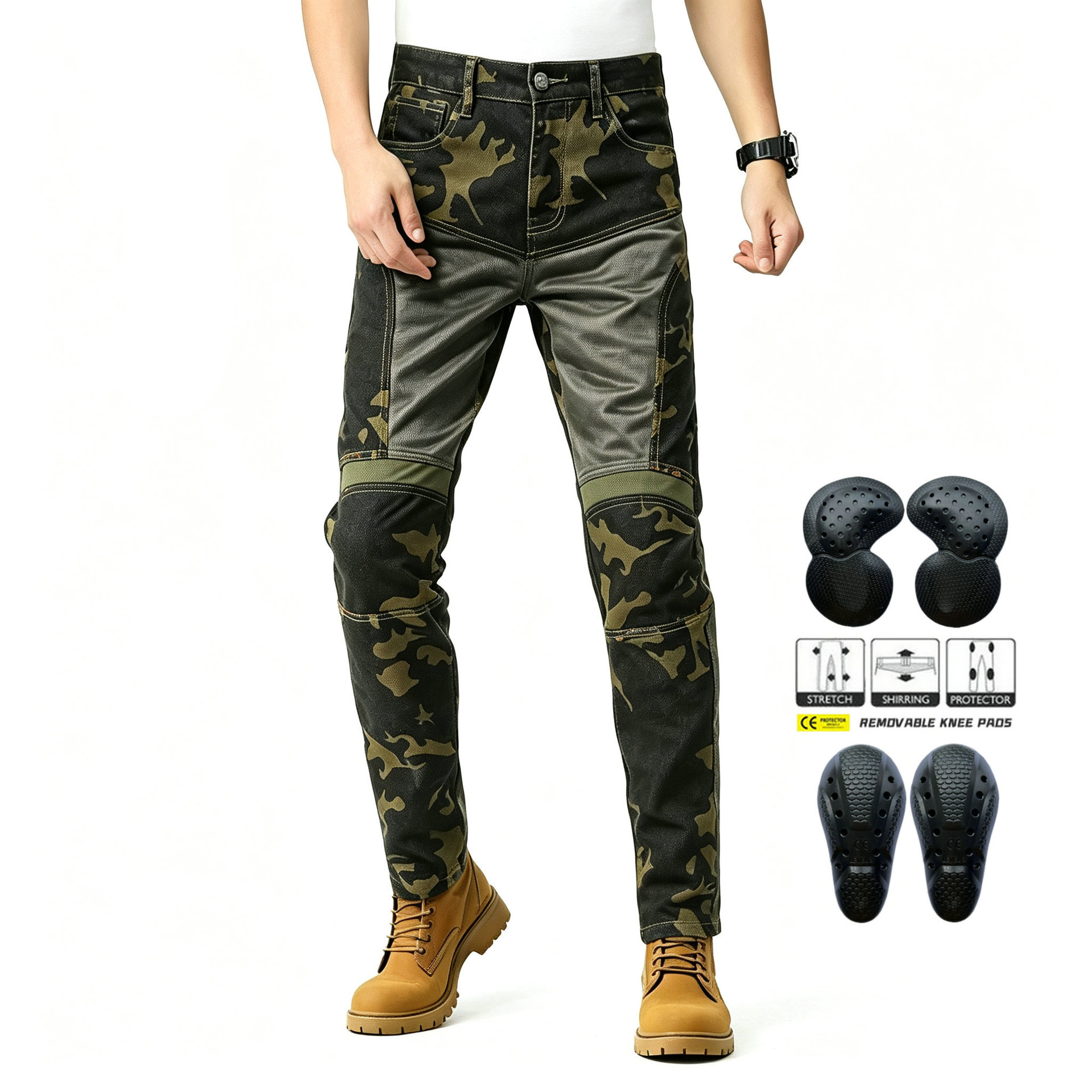 Calças jeans respiráveis ​​de  - Men'S Shoes With Jeans avaliação e preço
