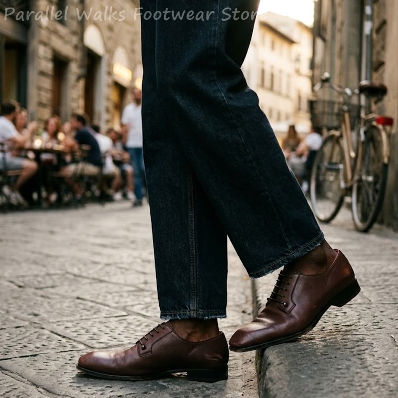 Sapatos Derby de Couro Marrom  - Men'S Shoes Smart avaliação e preço