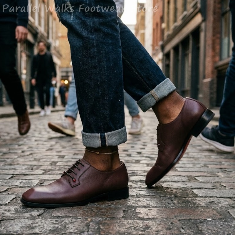 Sapatos Derby de Couro Marrom  - Men'S Shoes Smart avaliação e preço