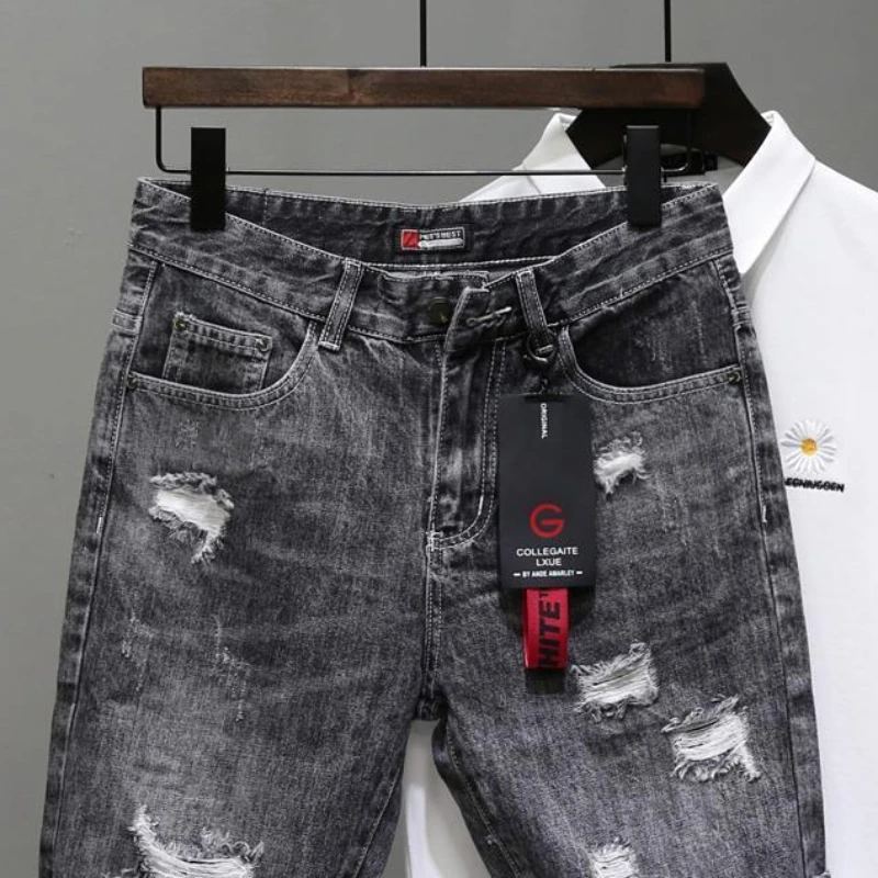 Shorts jeans rasgados preto e  - Men'S Shoes With Jeans avaliação e preço